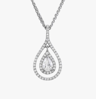 Diamond Trinity Pendant Dangler Silver