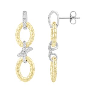 WHITE AND YELLOW GOLD EARRING
