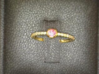 PINK SAPHIRE RING WITH DIAMONDS