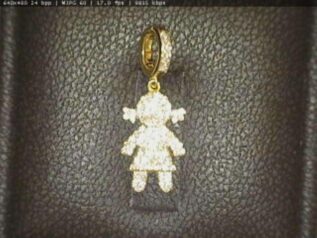 PS-JEWELRY 18K-GOLD 82D-0.39CTS GIRL PENDANT